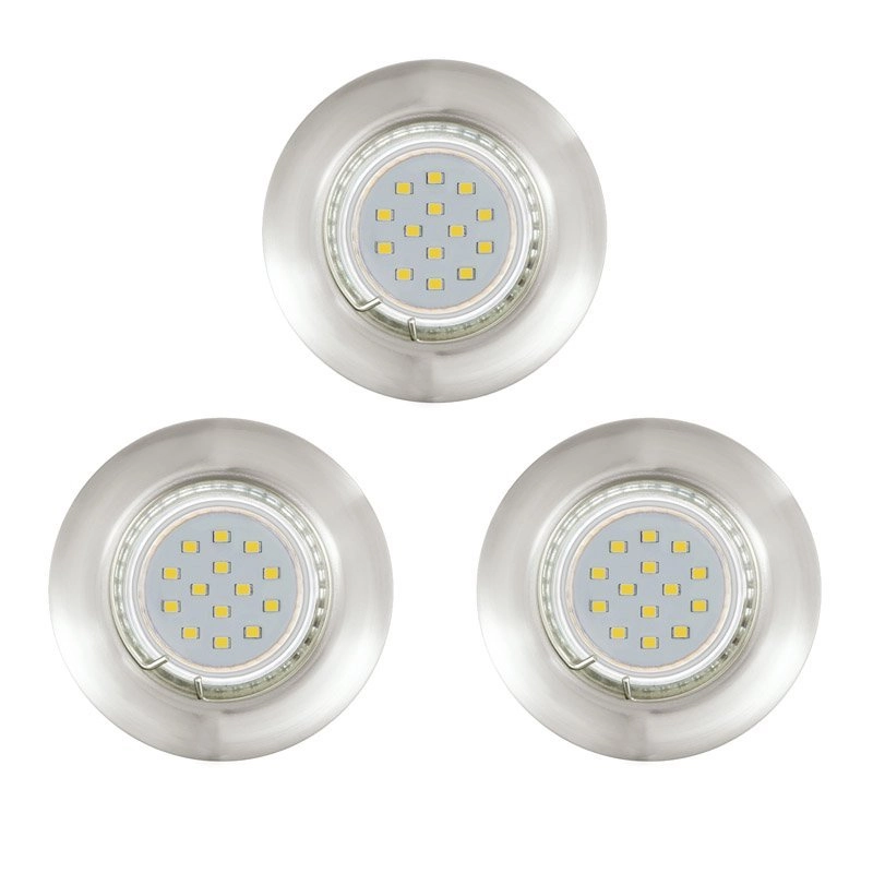Spot LED Peneto Round 7,8 cm lot de 3 nickel mat