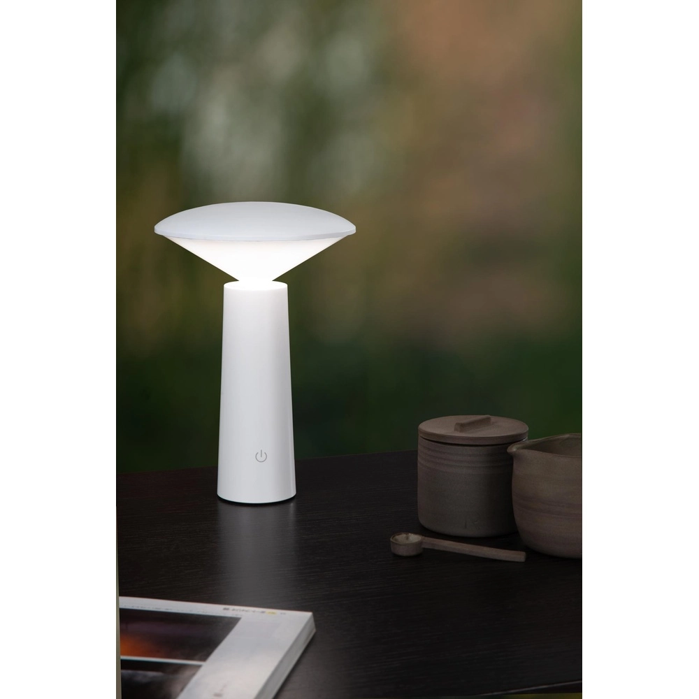 Lampe de table rechargeable Jive Lumière blanche IP44 réglable en couleur Lucide 5411212021977