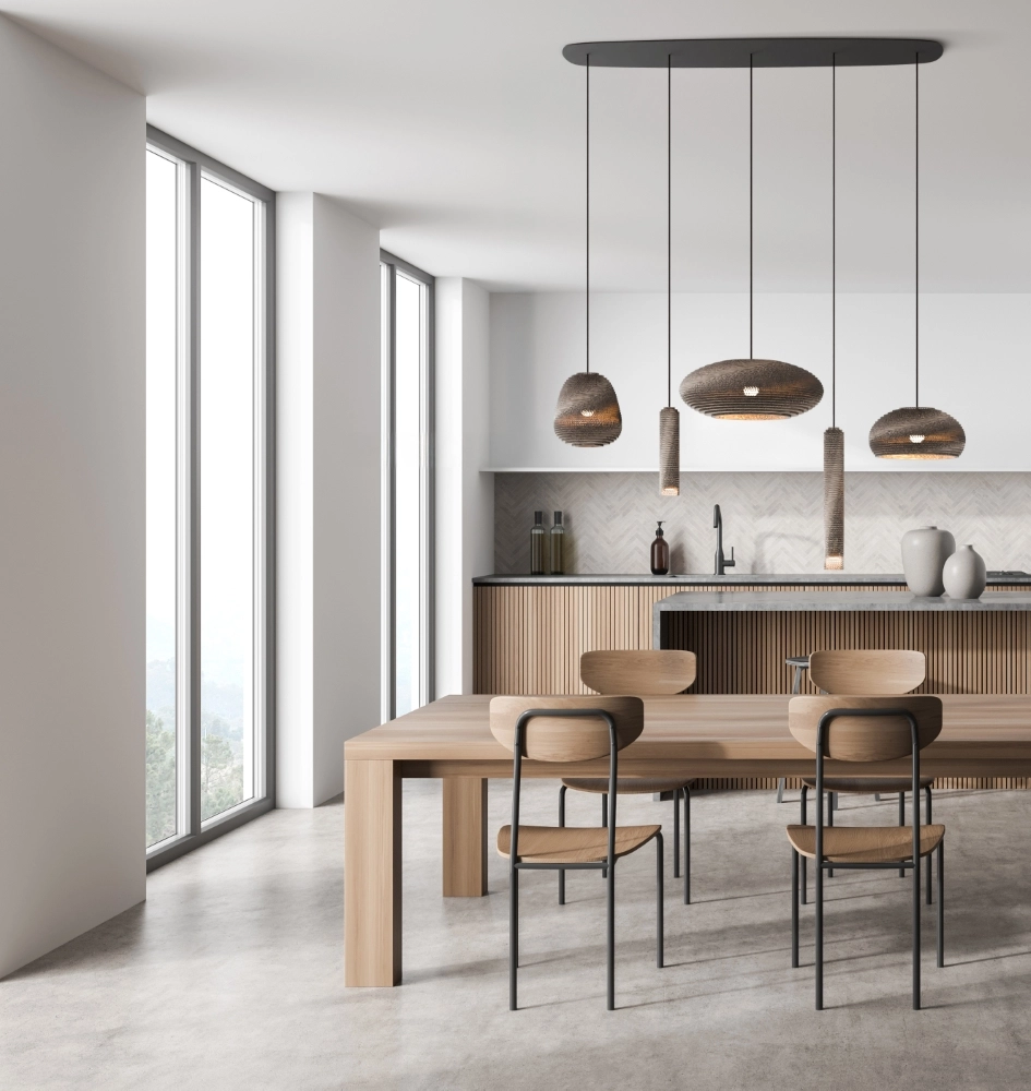 Natural Groups Black 1100 Lampe suspendue en carton Ø 9cm Think Paper