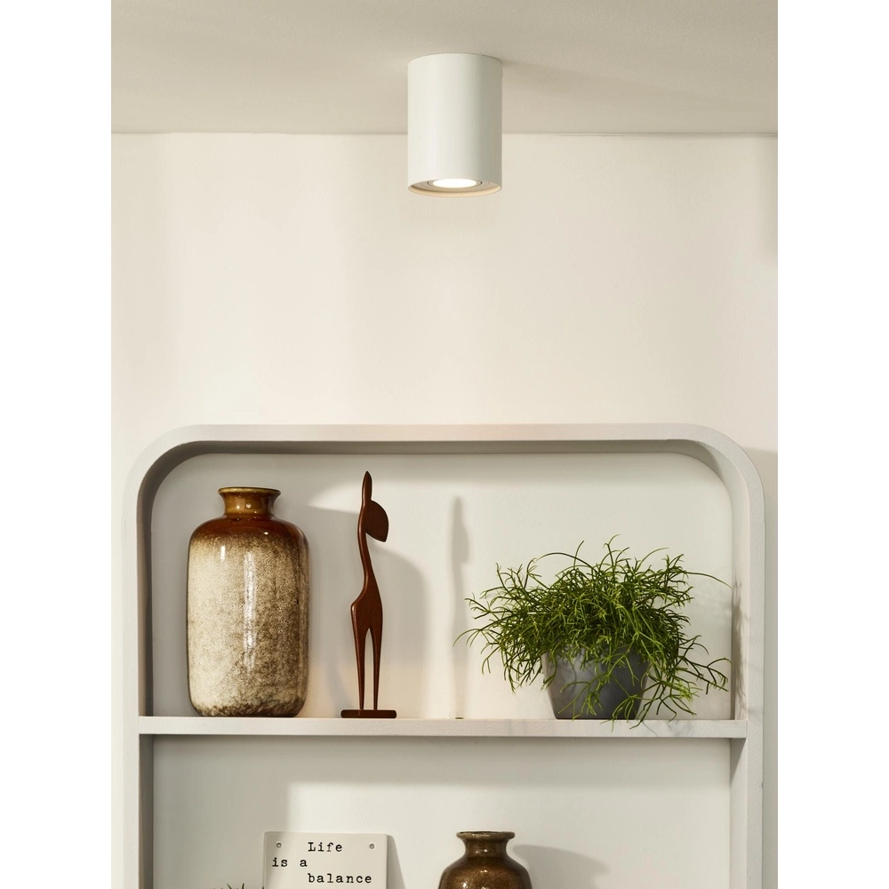 Emplacement de plafond monté en surface Tube blanc Ø 9,6 cm Lucide 5411212220790