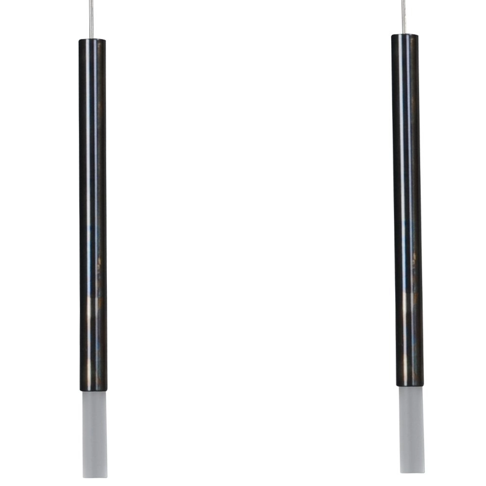 Lampe suspendue de table à manger noire Flute Cylindres design à 4 lumières Masterlight 8718121215396