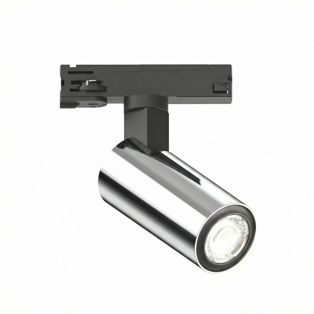 Spot sur piste monophasée Tevo Mini noir avec chrome