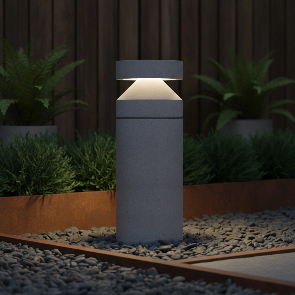 Lampe de jardin élégante Navy gris béton 54.5cm