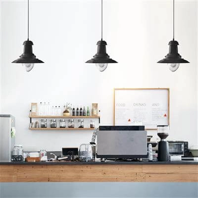 Lampe suspendue noire Fisherman Ø 32cm Searchlight 5013874201201