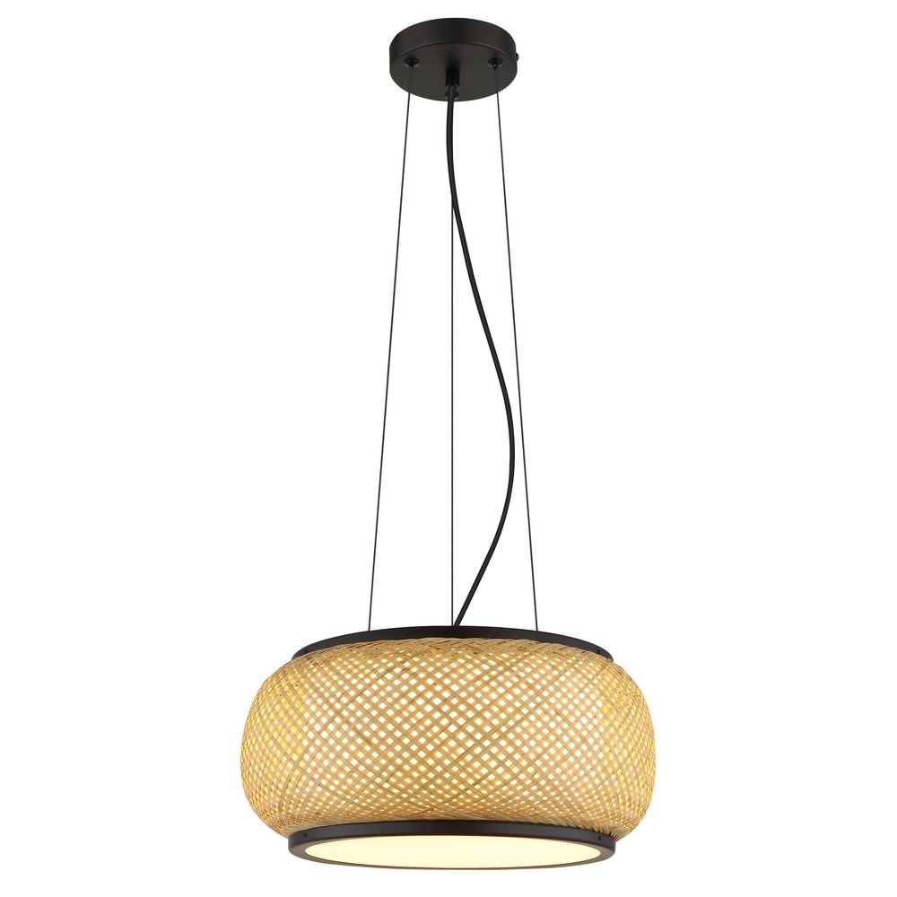 Lampe suspendue Bambora noir avec du bambou Globo 9007371578795
