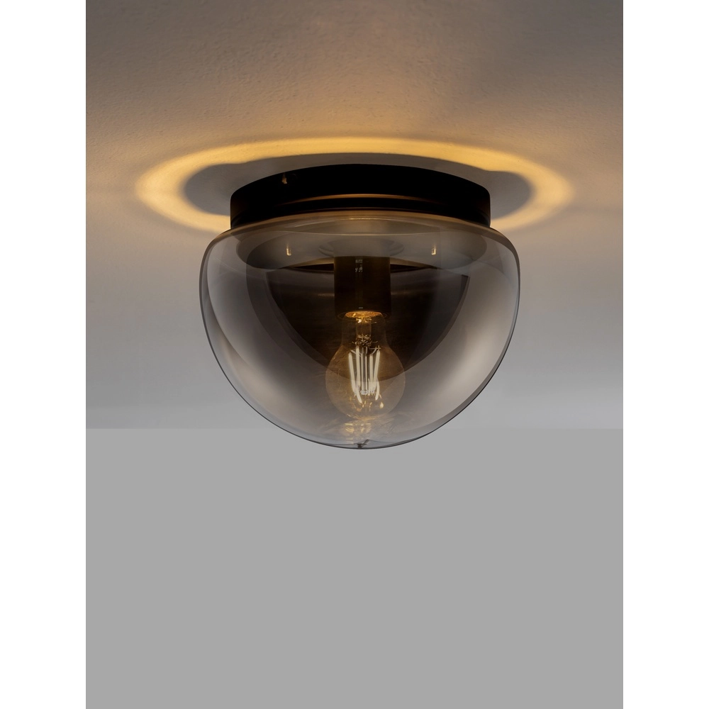 Plafonnier Ebony verre fumé Ø 24,5cm Plafonnier Ebony verre fumé Ø 24,5cm