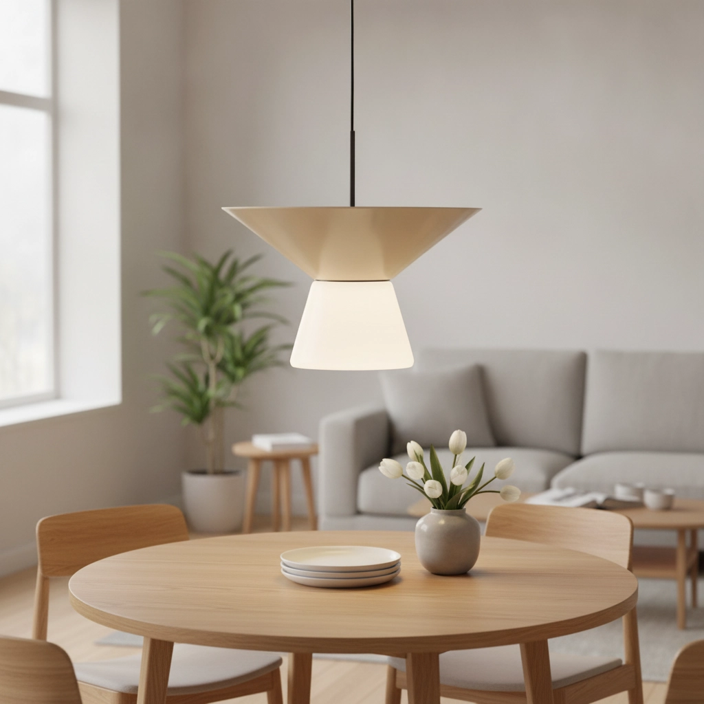 Lampe pendante de conception Baris blanc avec gris Ø 22cm
