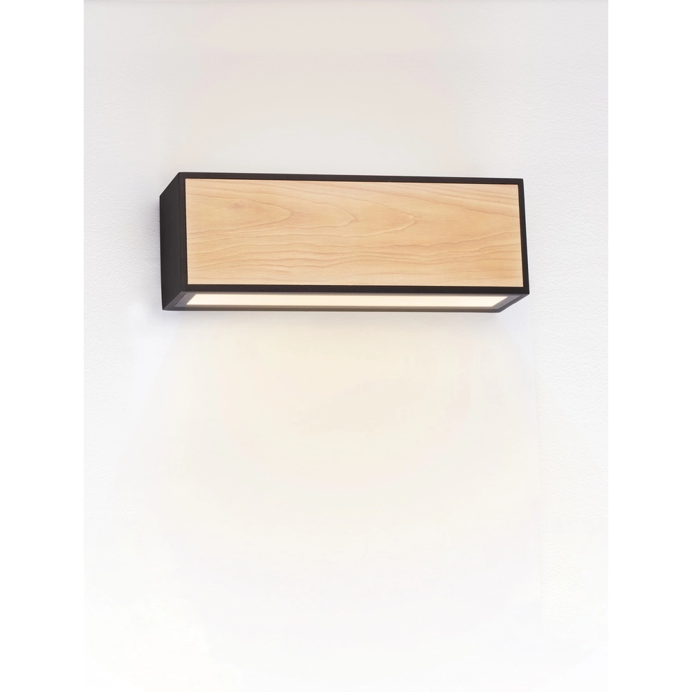 Applique murale Astral anthracite avec bois