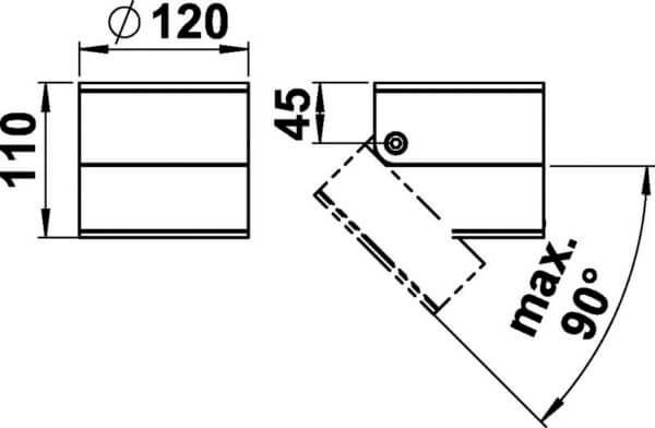 Spot mural à LED Growie 12 watts Albert 4007235223897