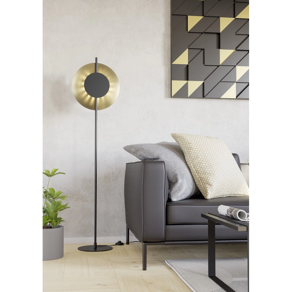 Lampe sur pied à LED Tocina noir avec or Eglo 9008606292660
