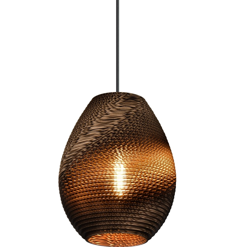 Lampe suspendue à une seule lumière Carta Pineapple Cacao en papier Ø 24cm Masterlight 8718121437545