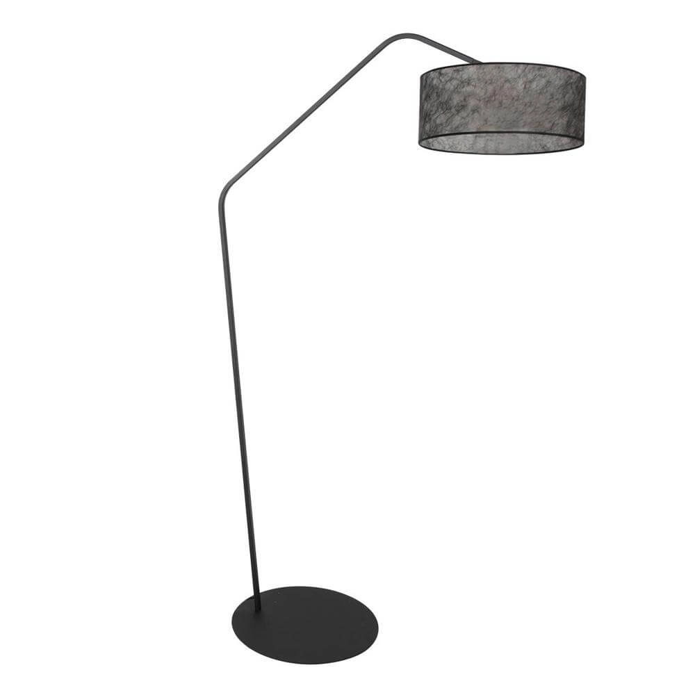 Lampadaire Zig-Zag noir avec abat-jour transparent noir Ø 40cm Lampadaire Zig-Zag noir avec abat-jour transparent noir Ø 40cm