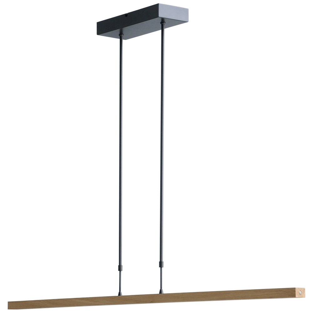 Lampe suspendue Oak nickel noir avec bois 134cm