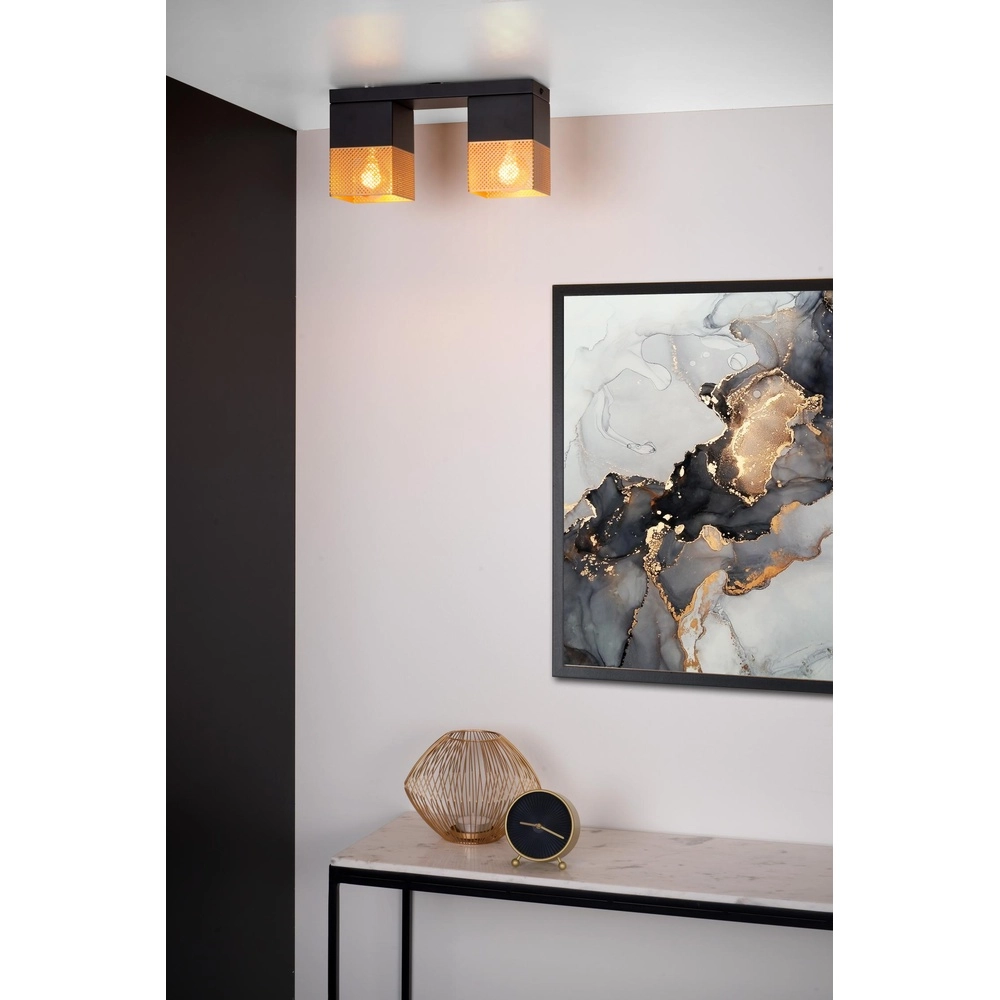 Lampe de plafond à design Renate noir avec or Lucide 5411212211255