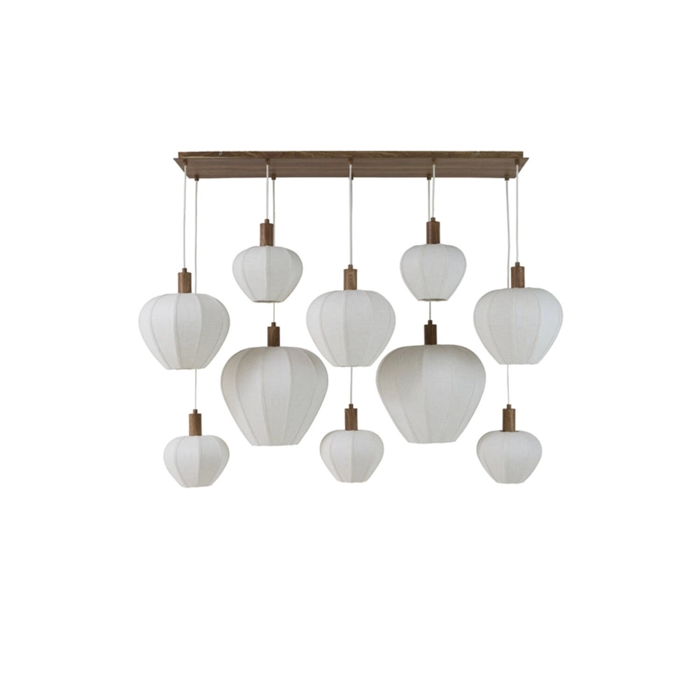 Lampe pendante Japandi Huxi 10 lumières
