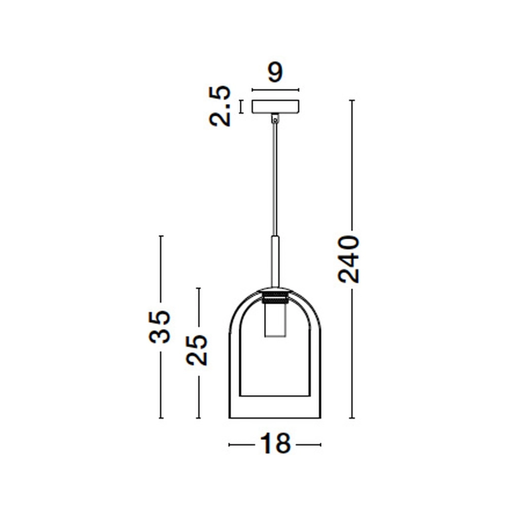 Suspension Velor Simple, Noir Lyora 5212017431172