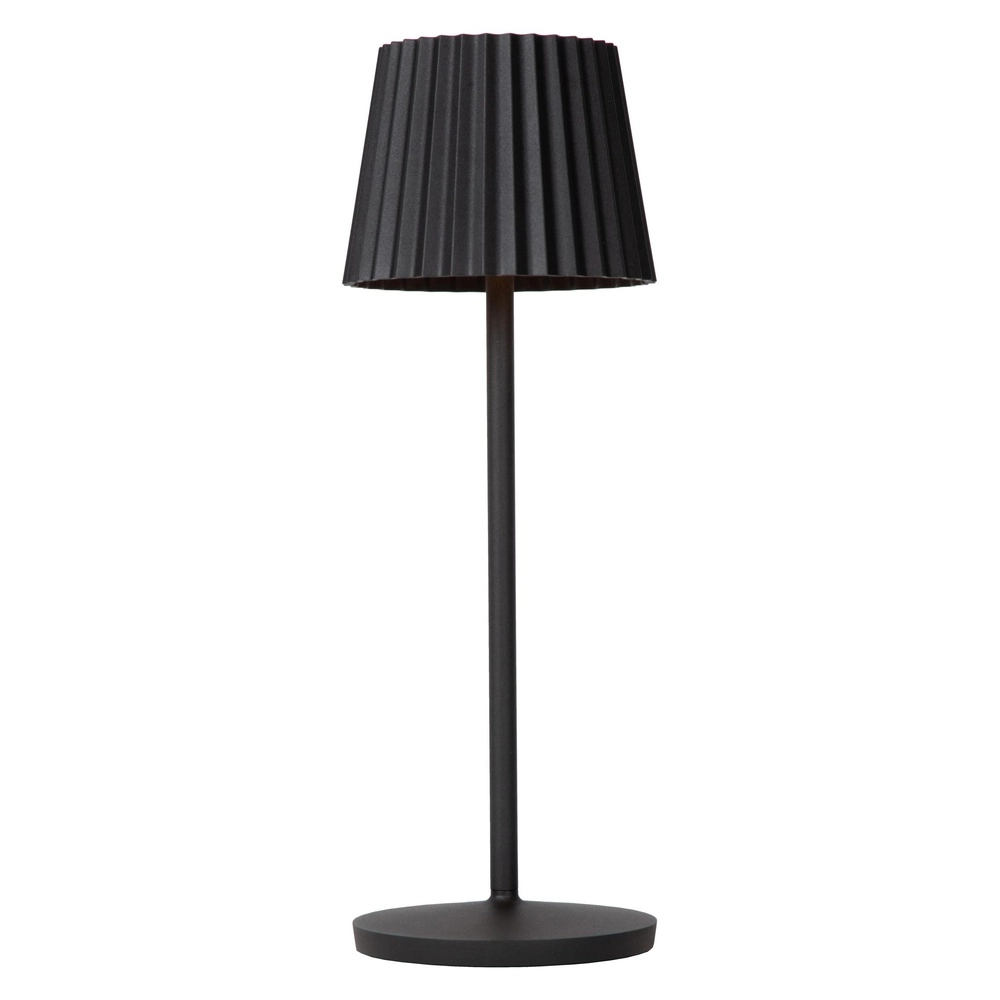 Lampe de table rechargeable Justine Noir avec station de recharge