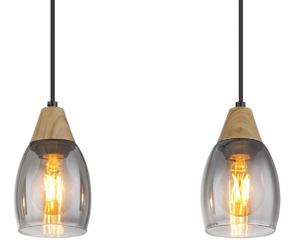 Lampe suspendue 3 lumières Reid verre de fumée Globo 9007371441730