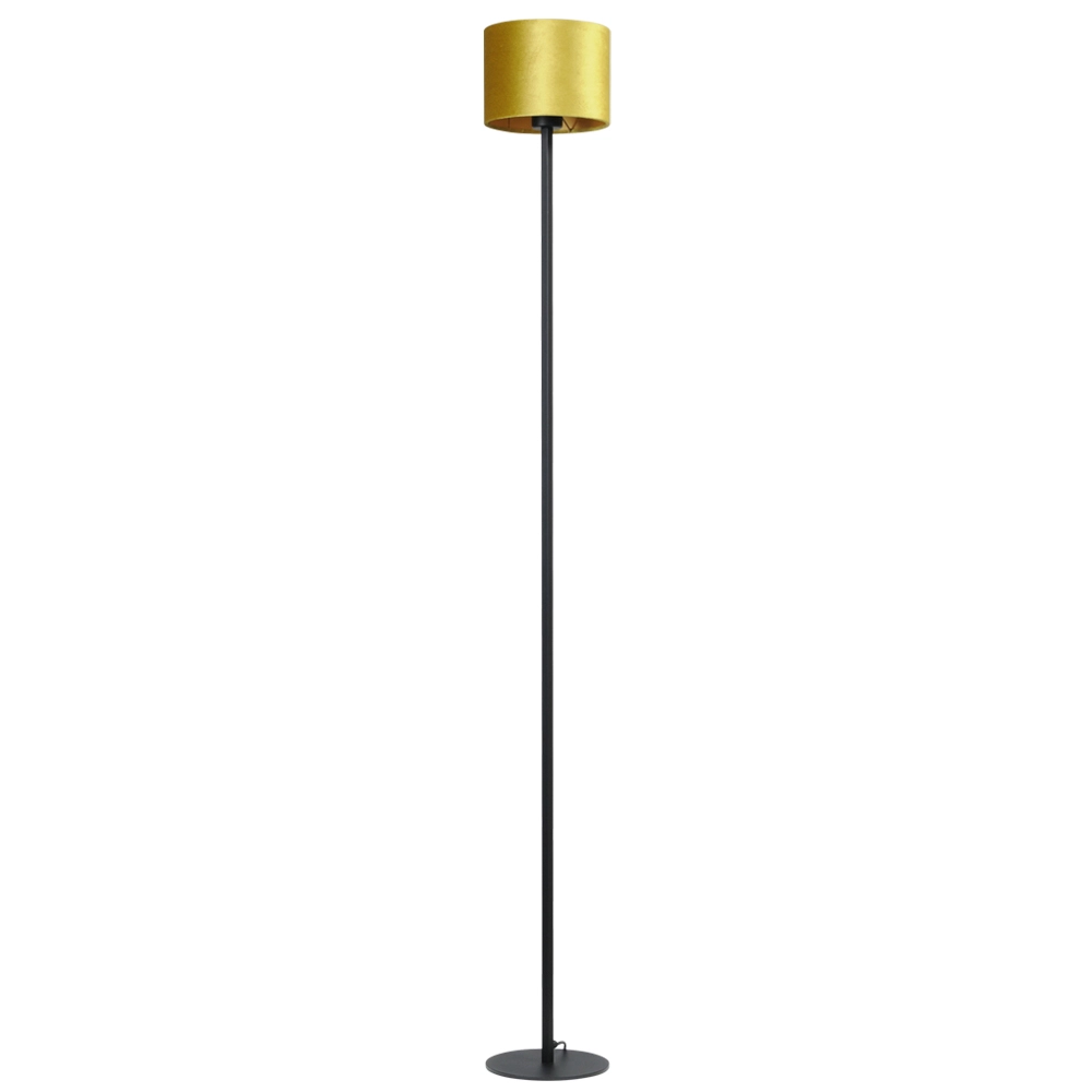 Lampadaire noir Venus 175cm avec abat-jour jaune ocre Lampadaire noir Venus 175cm avec abat-jour jaune ocre