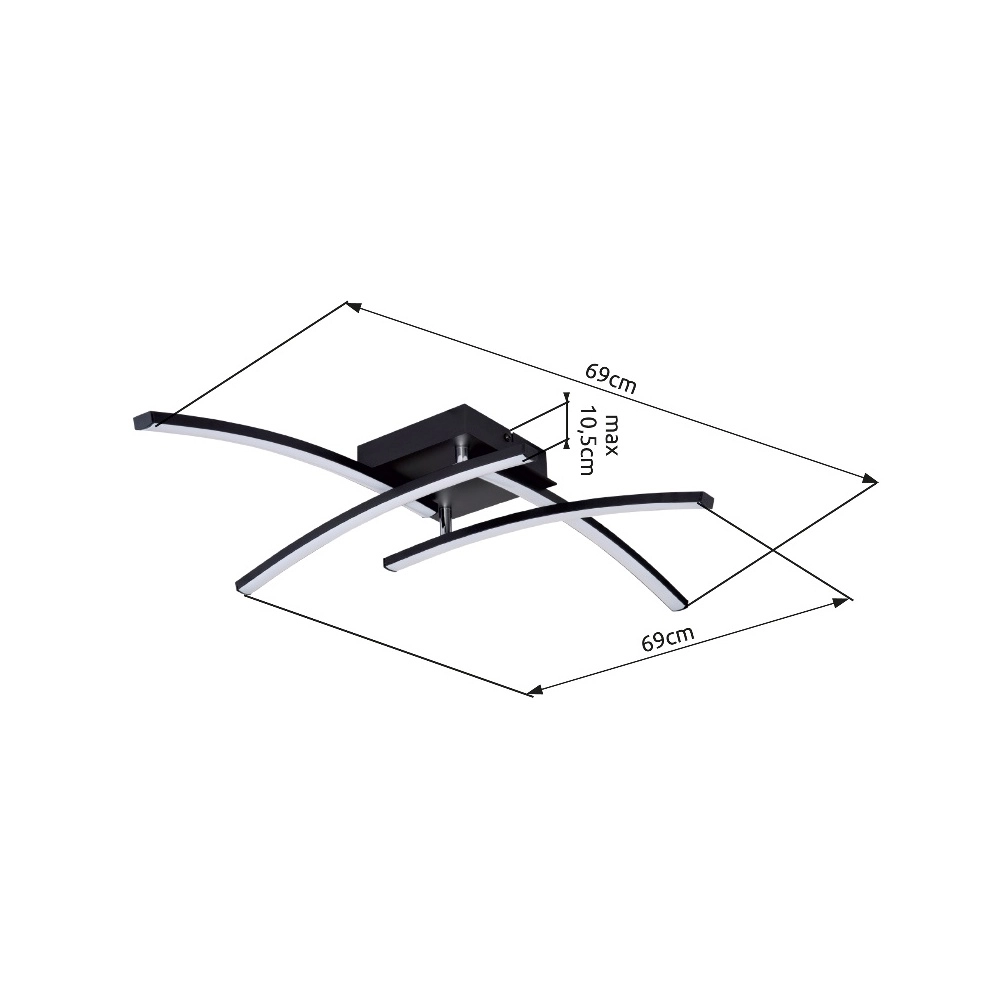 Lampe de plafond noire Tansy I Noir de conception Globo 9007371404605