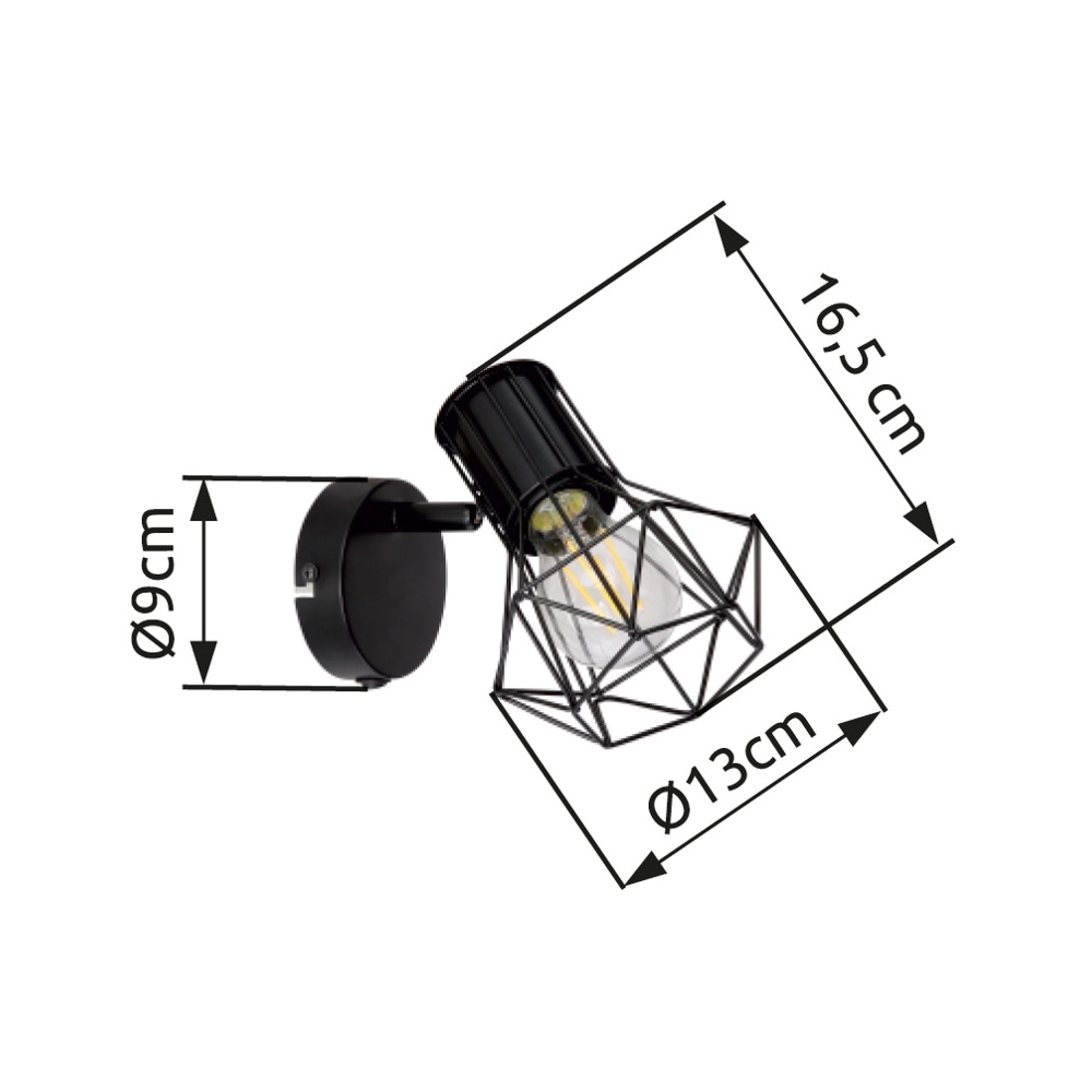Lampe murale Priska Noir Globo 9007371412167