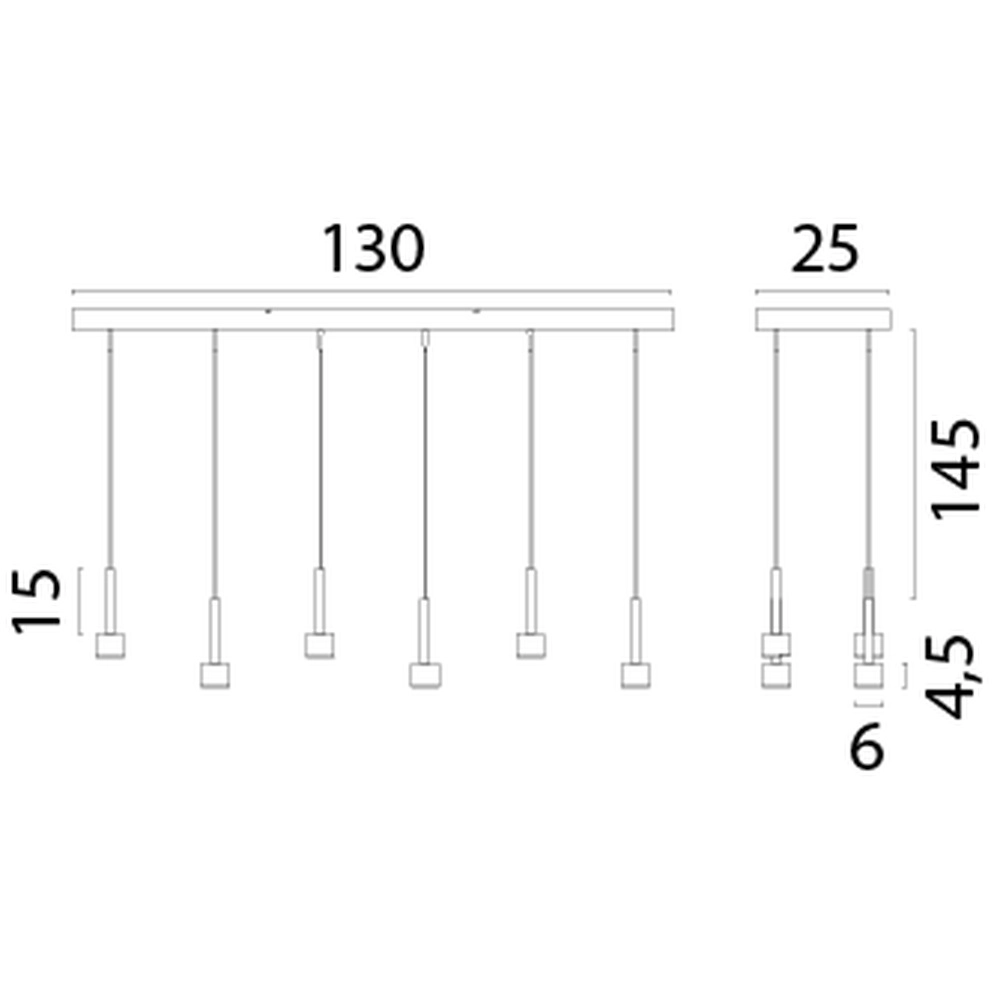 Lampe suspendue à 6 lampes Fabro LED - Or mat Masterlight 8718121335599
