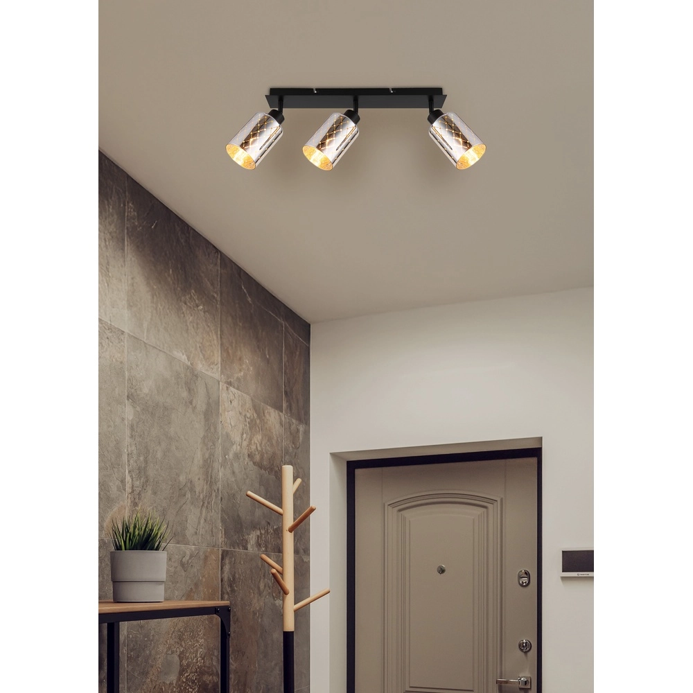 Lampe de plafond à design Alonso Noir à 3 lumières Globo 9007371569250