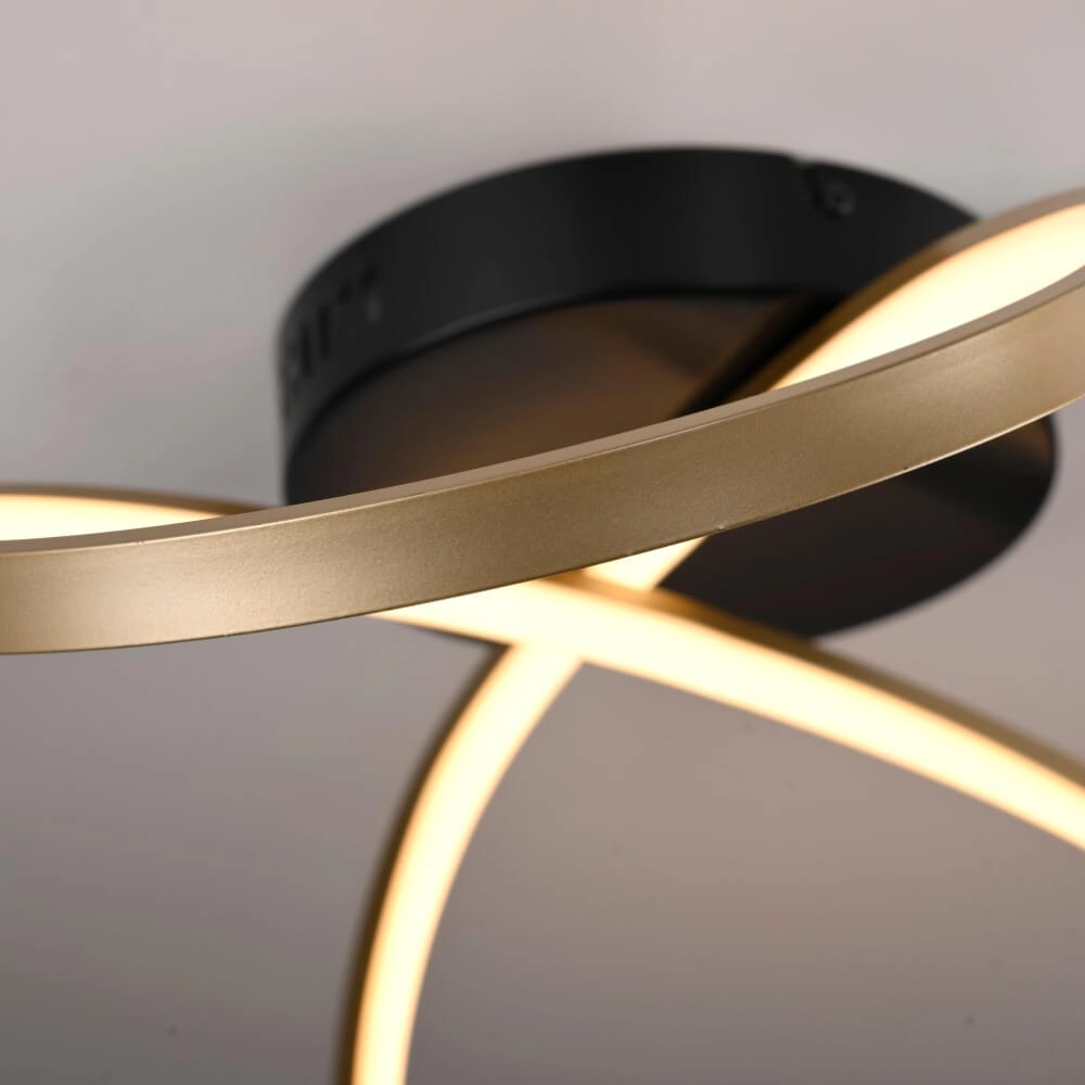 Plafonnier design Okta laiton/noir Just Light 4043689001940