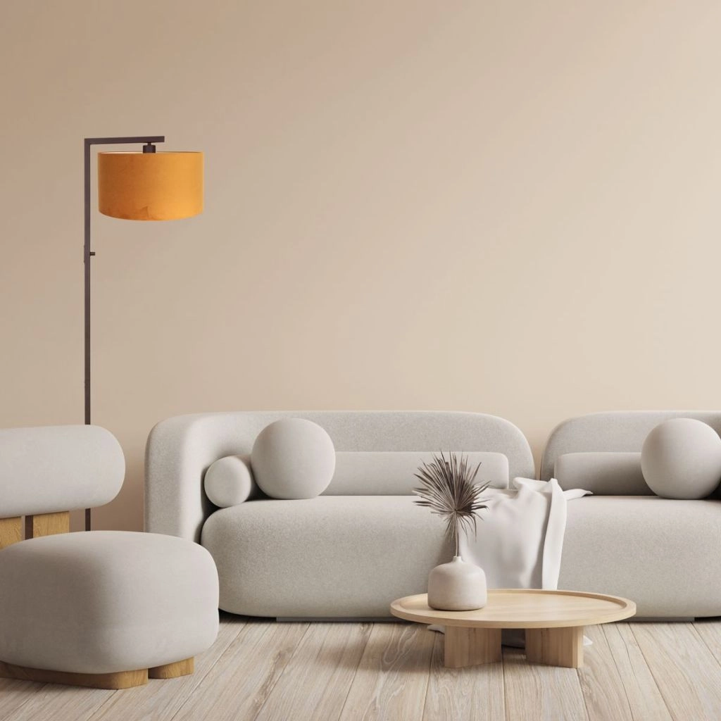 Lampe de pied Stang avec un bonnet doré Steinhauer 8712746189506