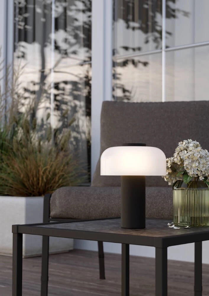 Lampe de table design Ponente noir avec du blanc Eglo 9008606297870