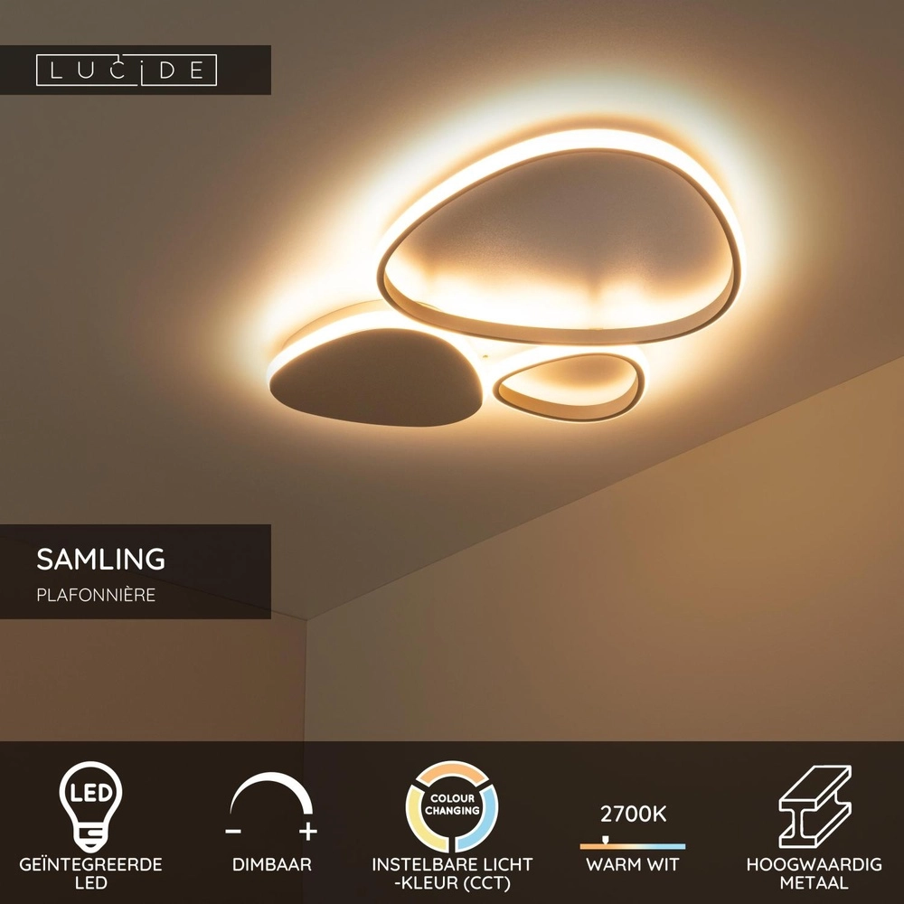 Lampe de plafond moderne Samling Brun sable S Lucide 5411212782960