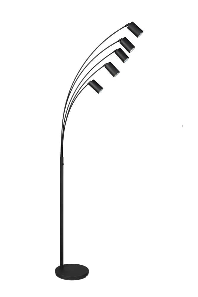 Lampadaire 5 lumières Marley Noir Trio 4017807612363