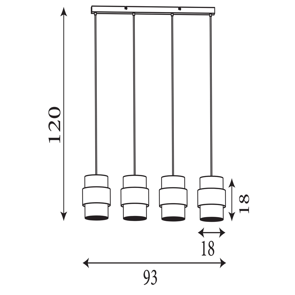 Suspension Royal 4-brun sable clair Searchlight 5053423296791