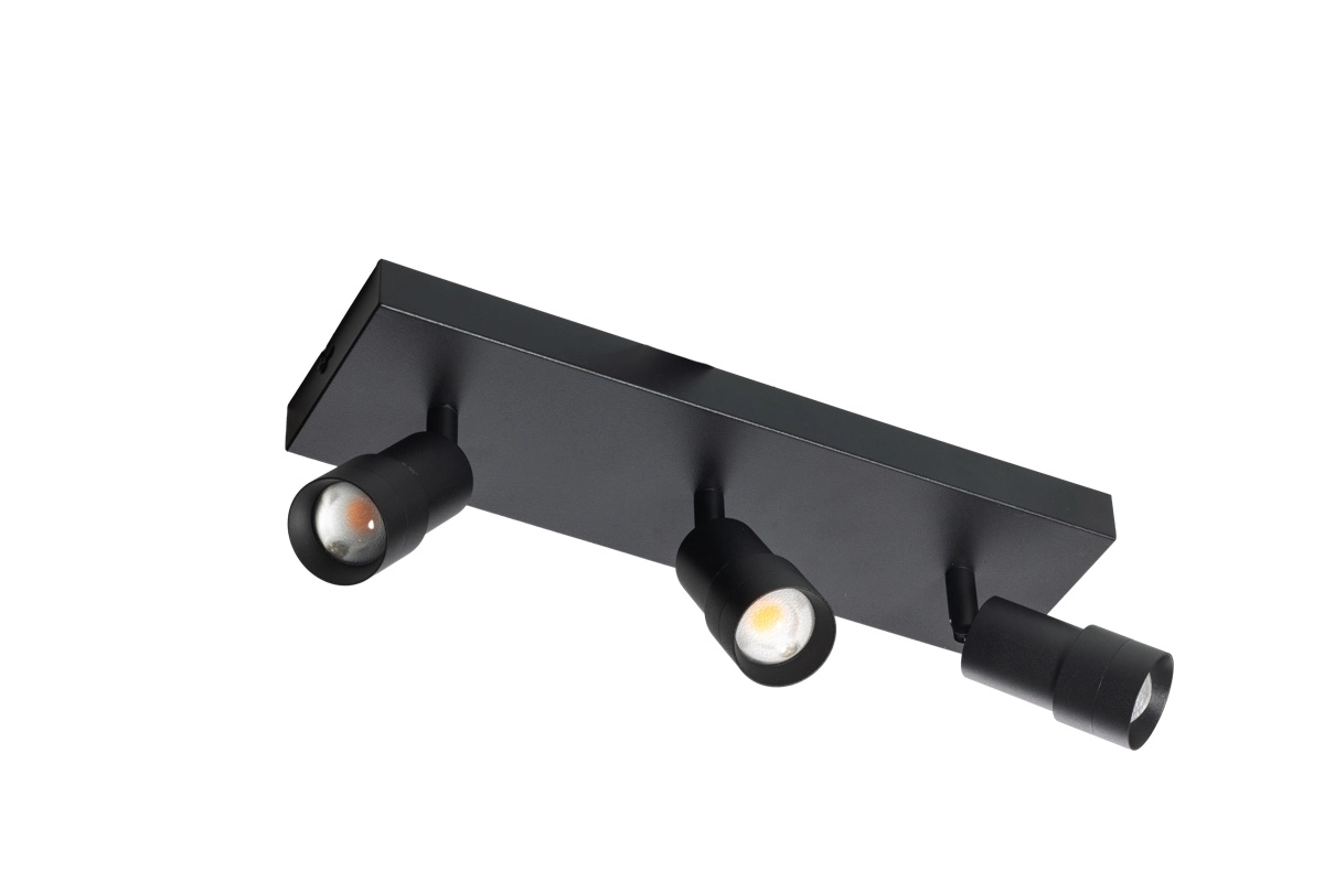 Spot monté en surface 3x LED Liam noir - rectangulaire