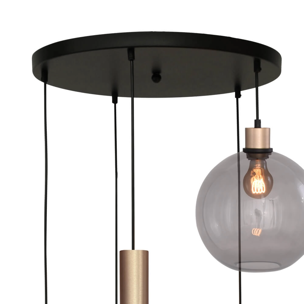 Lampe suspendue Vide Lazise 3x Ø 25cm et 2x GU10 or Masterlight 8718121303093