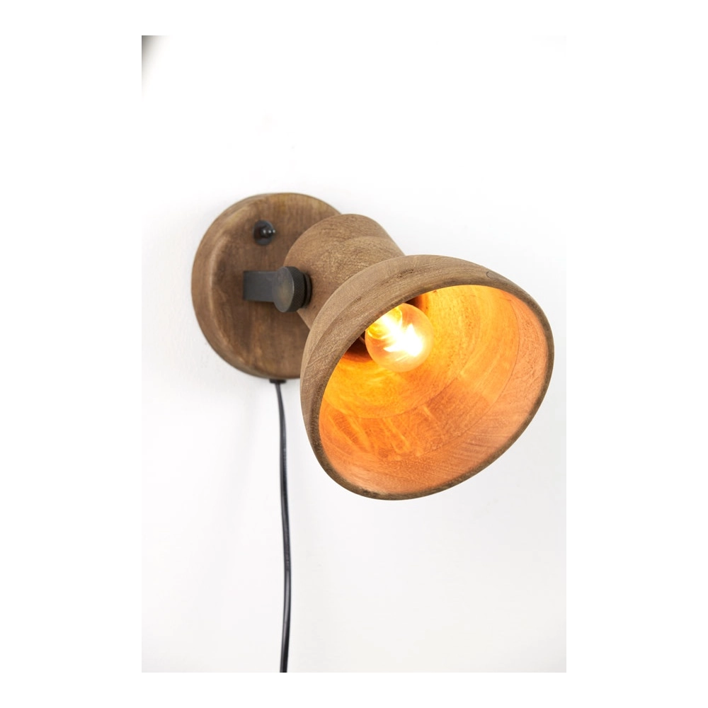 Lampe murale en bois Ilanio Brown Light & Living 8717807293345