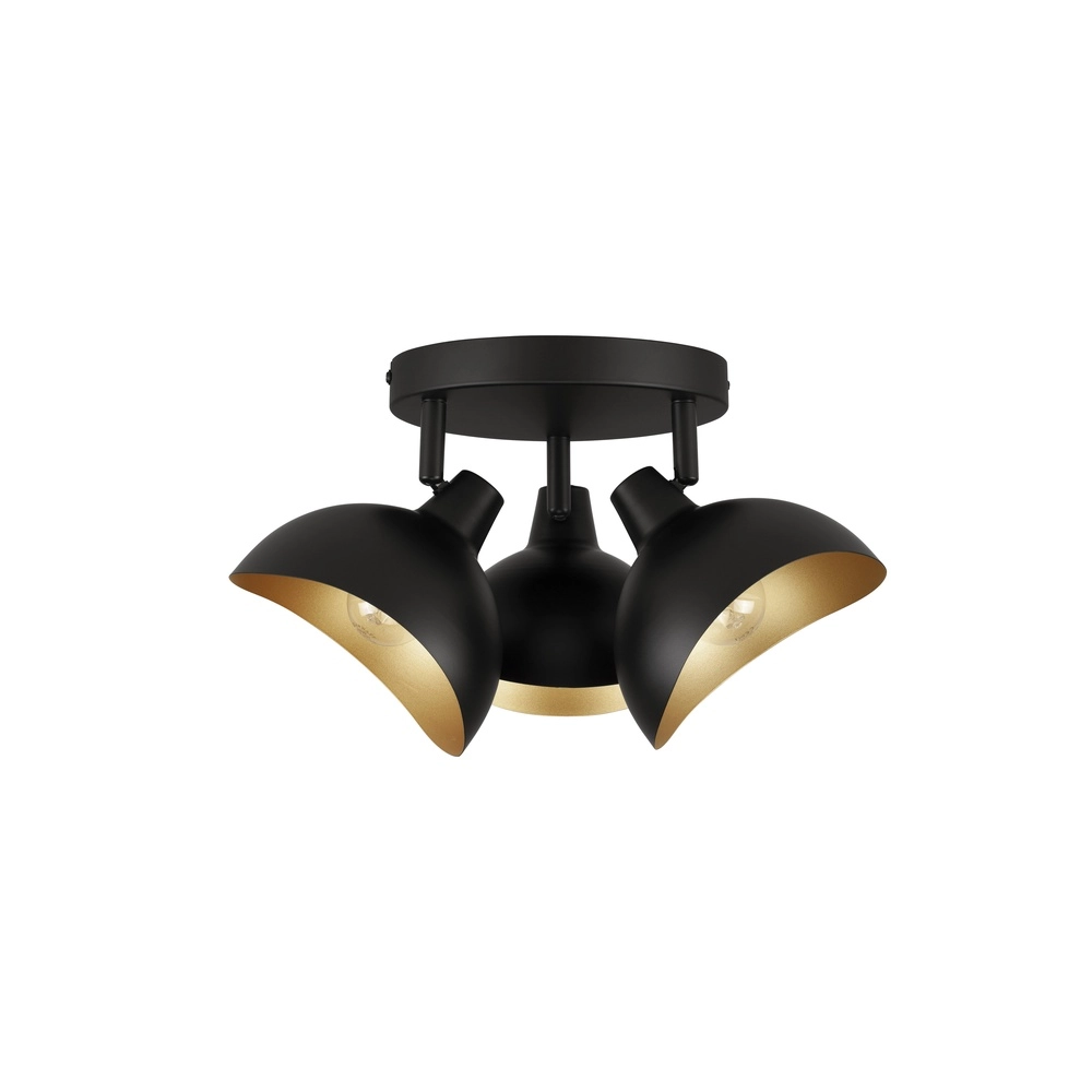 Plafonnier Geti S noir avec intérieur doré Plafonnier Geti S noir avec intérieur doré