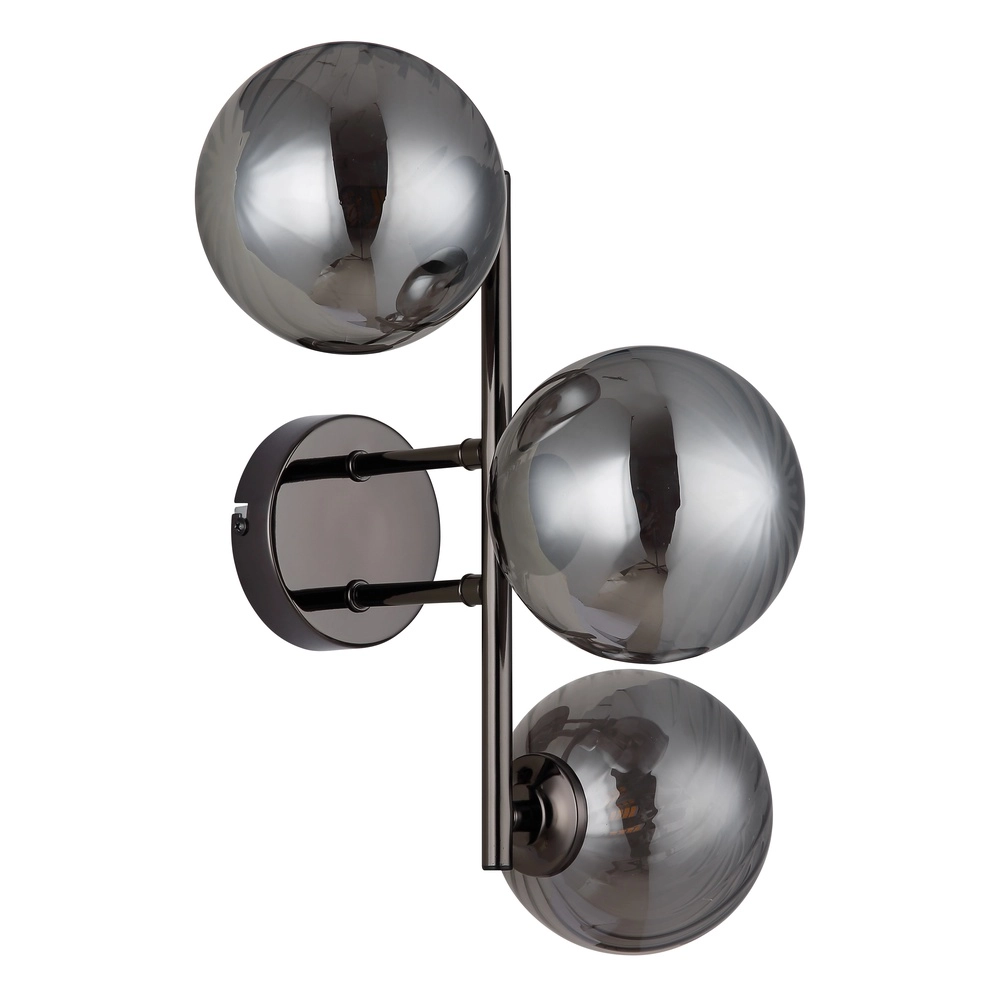 Lampe murale noire Conor avec du verre fumé Globo 9007371518180