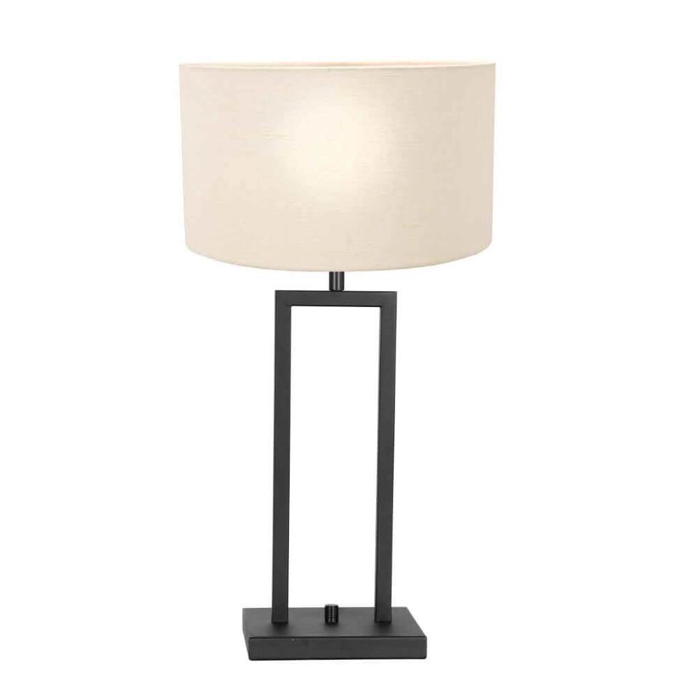 Lampe de table noire Stanger avec capuche blanche Steinhauer 8712746151671