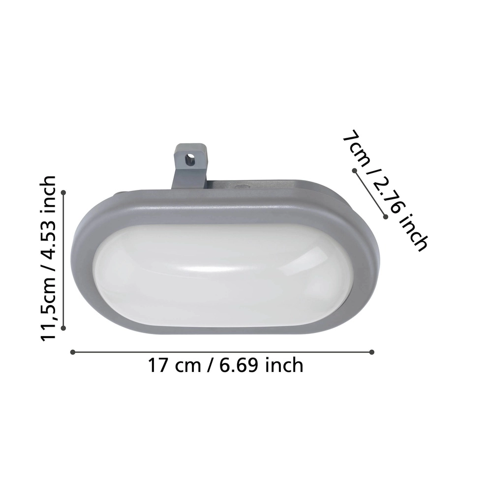 Lampe de plafond Pescolla Ovale gris Eglo 9002759754617