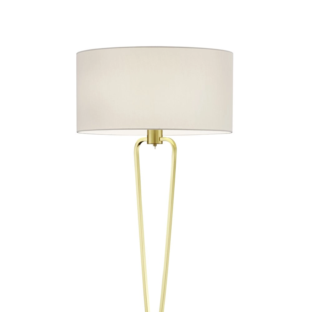 Lampe de table abat-jour Paris II doré avec abat-jour blanc Trio 4017807378320