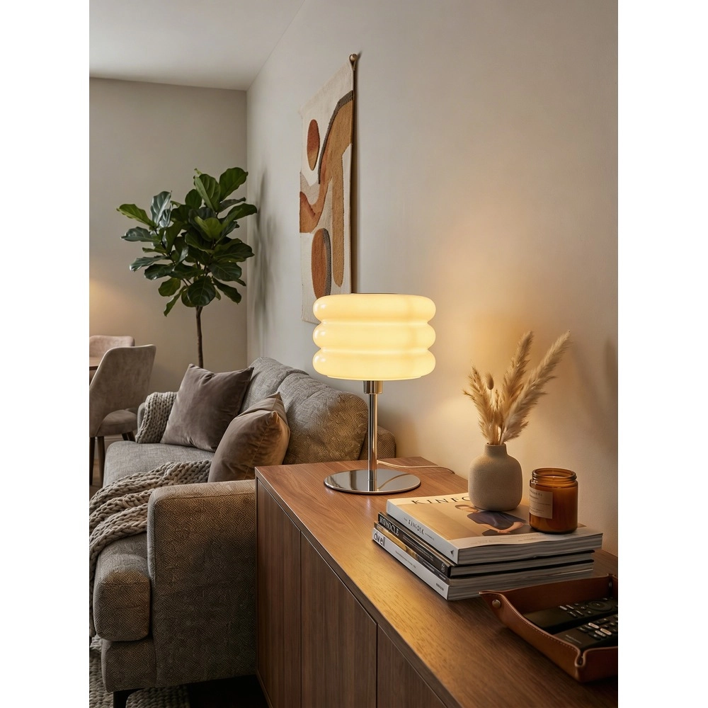 Lampe de table de conception Tortora chrome avec blanc Ø 20cm Eglo 9008606405596