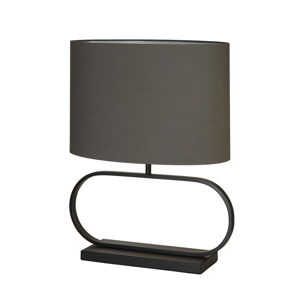 Lampe de table Sleek Noir avec capuche grise