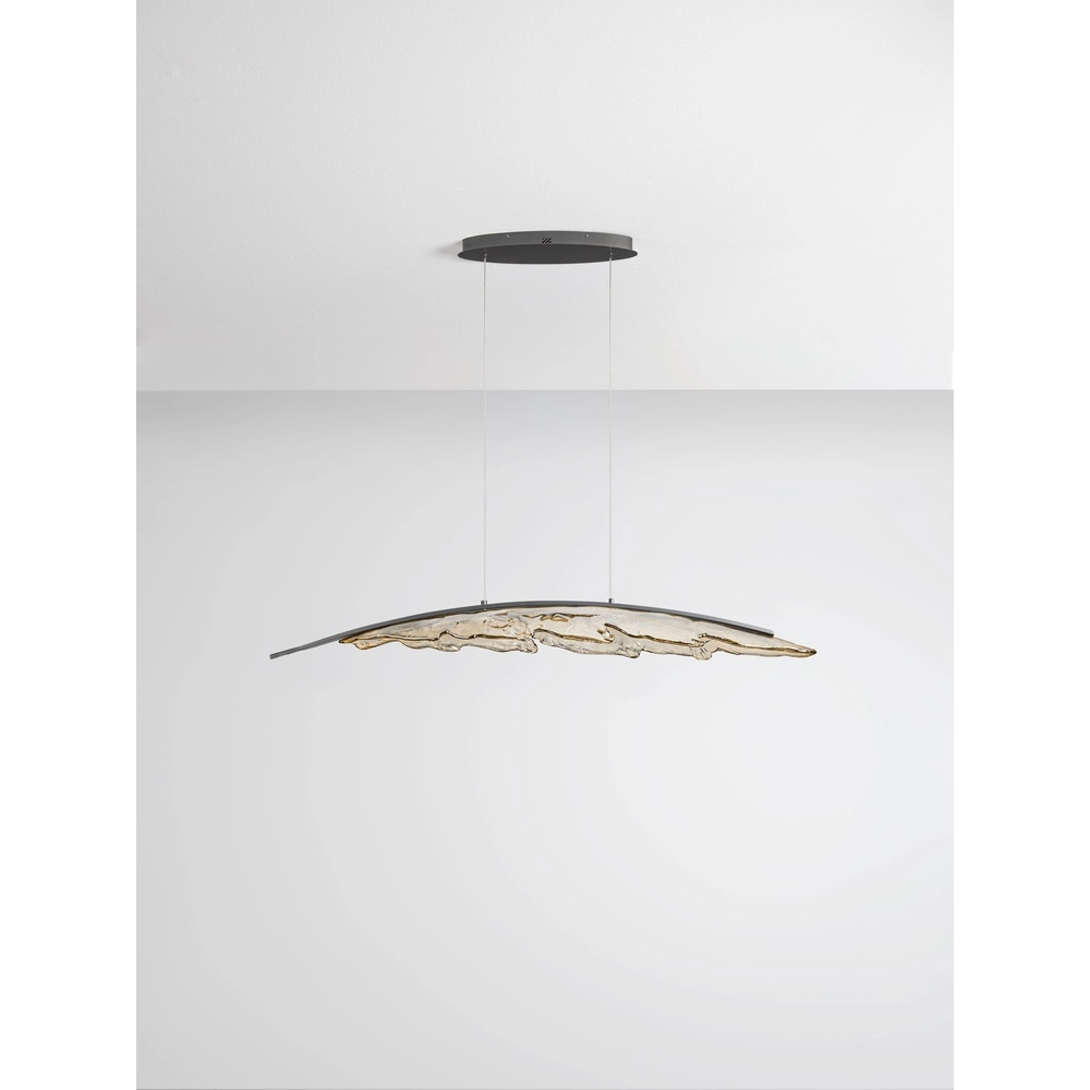 Lampe pendante de conception Amado anthracite avec moka 131,5 cm Lyora 5212063500280