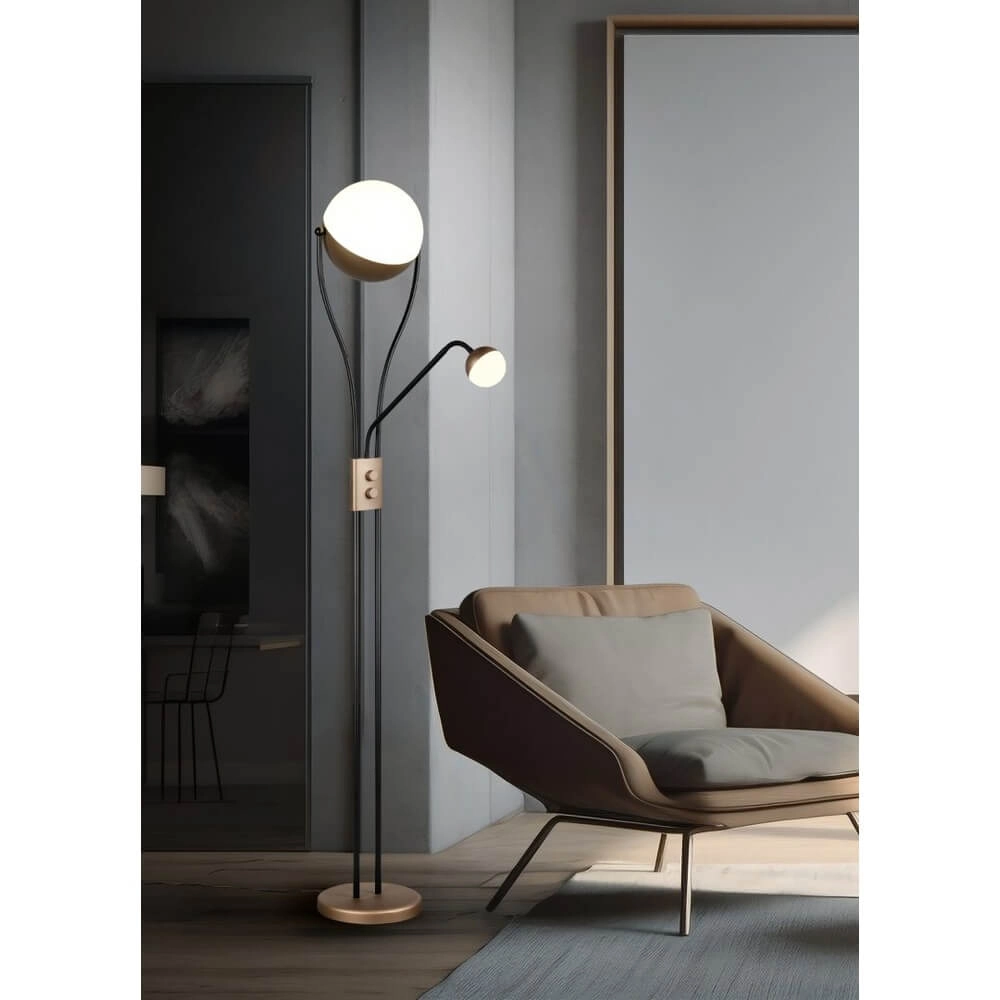 Lampe de lecture Chris Brun café 2 lumières Trio 4017807642971