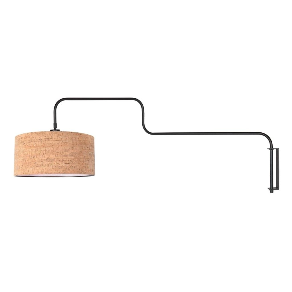 Lampe murale noire Bloeba avec un chapeau en liège Ø40cm Steinhauer 8712746180510