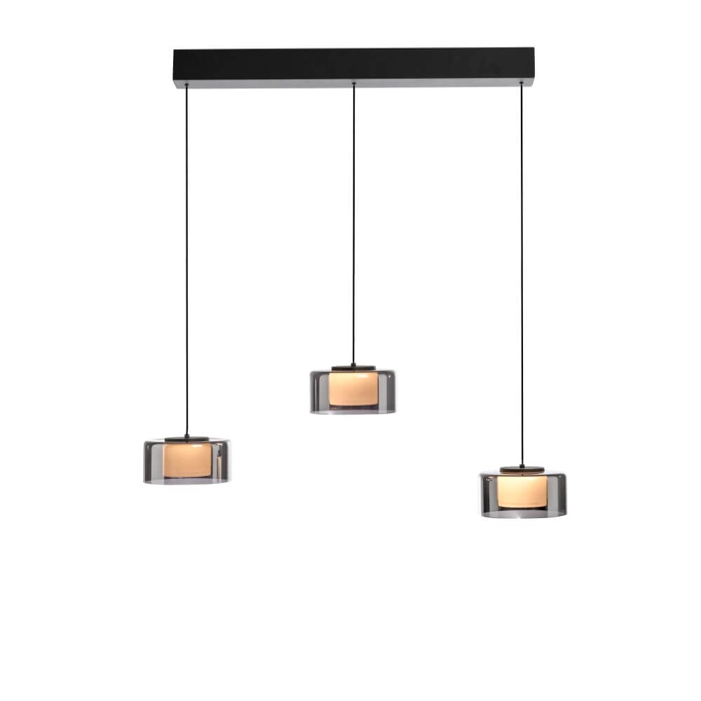 Lampe suspendue 3 lumières Rika noir Paul Neuhaus 4012248383070