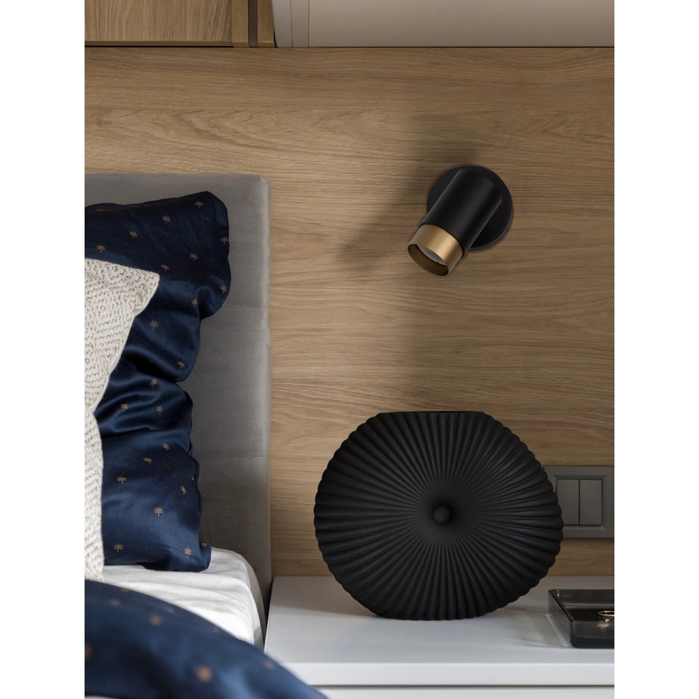 Spot de plafond Pogno Single noir avec or Lyora 5212017430830