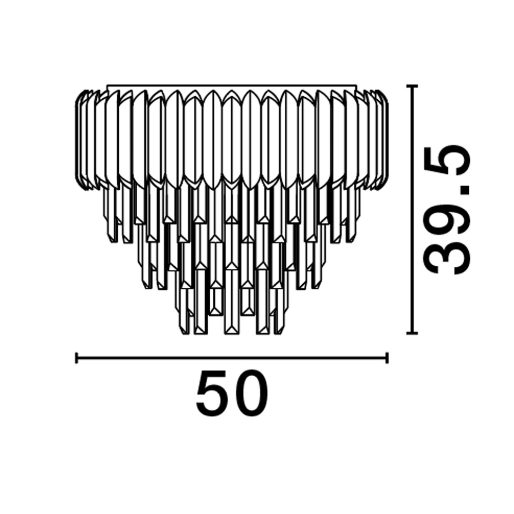 Plafonnier Magnolia chrome et cristal Ø 50cm Lyora 5212017434937