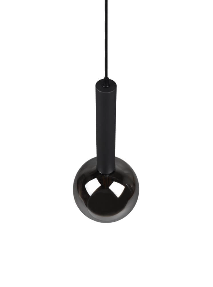 Lampe suspendue Clayton noir avec verre fumé Trio 4017807532951